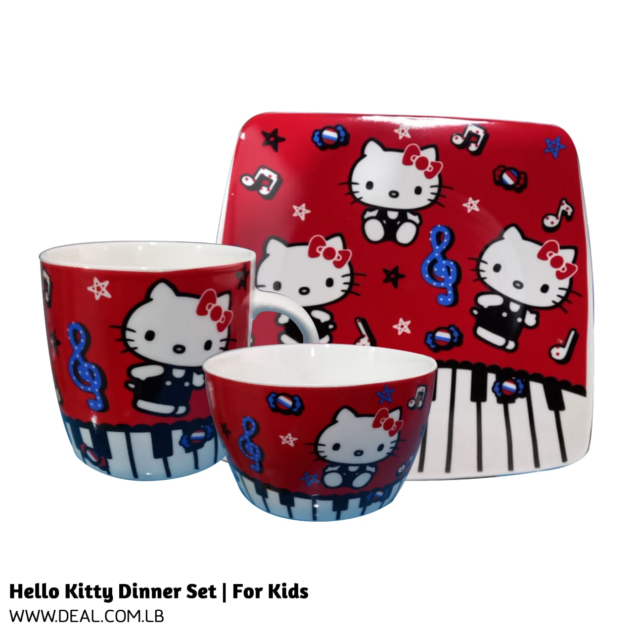 Hello Kitty Dinner Set | For Kids 3 Pcs